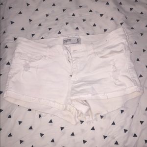 White jean shorts